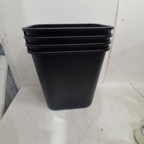 4PK RUBBERMAID RECTANGULAR WASTEBASKET TRASH CAN - 28QT/26.5L - BLACK (MODEL: 2063171) image 2