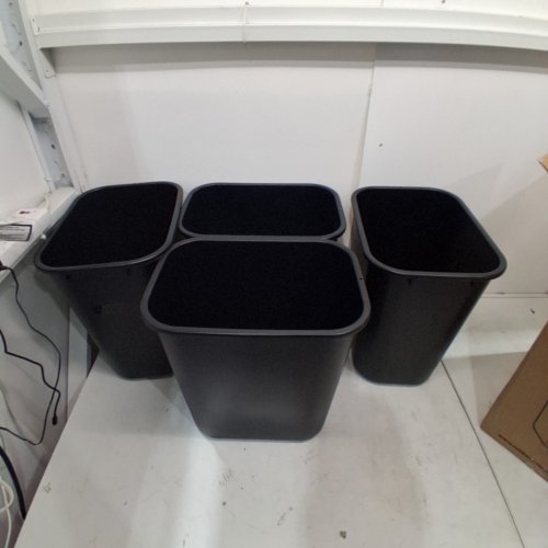 4PK RUBBERMAID RECTANGULAR WASTEBASKET TRASH CAN - 28QT/26.5L - BLACK (MODEL: 2063171) image 3