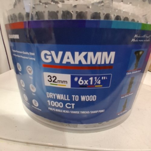 1000PK GVAKMM DRYWALL TO WOOD COLLATED SCREW - 6" X 1 1/4" (32 MM) - BLACK (MODEL: COLLATED-32 MM) image 2