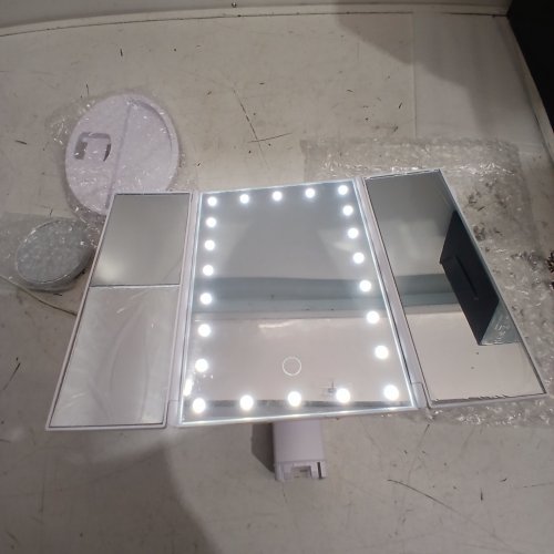 DENCERT ADJUSTABLE BRIGHTNESS MAKEUP VANITY MIRROR WITH LIGHTS - 1X/2X/3X/10X - WHITE (MODEL: DCT-2301) image 2