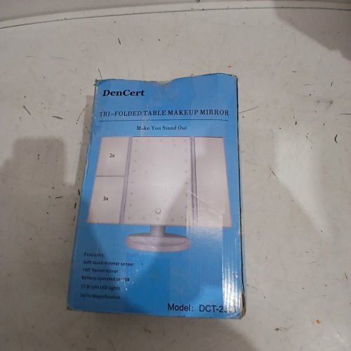 DENCERT ADJUSTABLE BRIGHTNESS MAKEUP VANITY MIRROR WITH LIGHTS - 1X/2X/3X/10X - WHITE (MODEL: DCT-2301) image 4