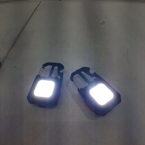 2PK COB RECHARGEABLE KEYCHAIN LIGHT | 7-MODES | BLACK (MODEL: W5138) image 2