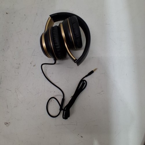 LORELEI OVER-EAR LIGHTWEIGHT PORTABLE FOLDABLE WIRED HEADPHONES WITH MICROPHONE - BLACK/GOLD (MODEL: X8) image 2