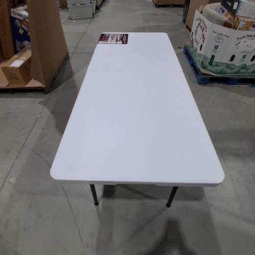 STAR ELITE COMMERCIAL GRADE FOLD IN HALF CENTRE-FOLD TABLE - 6FT - WHITE\BLACK image 2