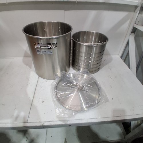 STAINLESS STEEL COMMERCIAL STOCKPOT WITH METAL STRAINER - 42 QT - STEEL (MODEL: SP42QT354006S) image 2