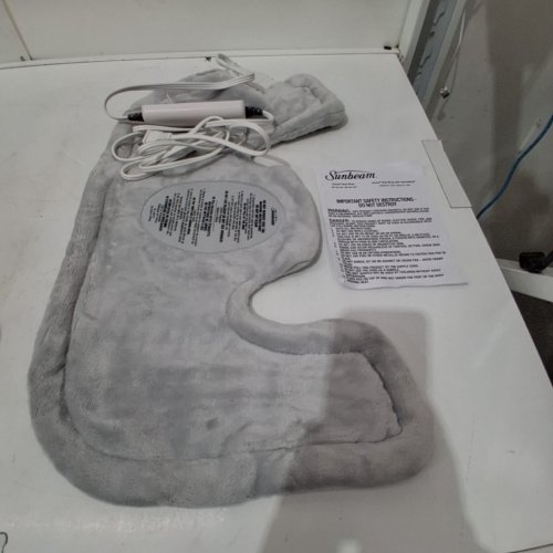 SUNBEAM RENUE SHOULDER/NECK HEAT WRAP W/ 4 HEAT SETTINGS & AUTO-OFF - GREY image 3