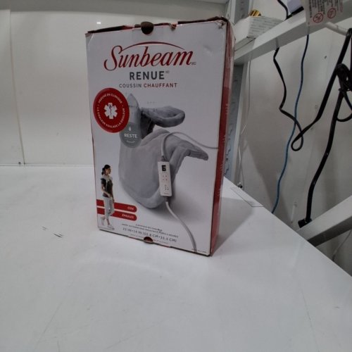 SUNBEAM RENUE SHOULDER/NECK HEAT WRAP W/ 4 HEAT SETTINGS & AUTO-OFF - GREY image 4