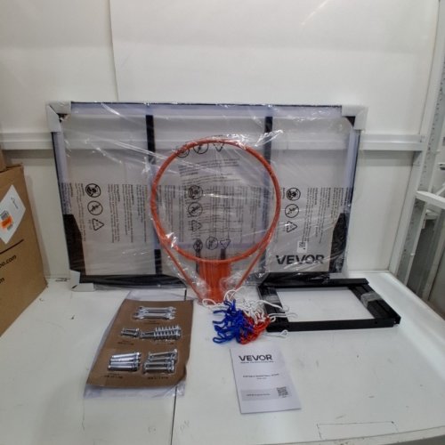 WALL MOUNT BASKETBALL HOOP WITH 44" PC BACKBOARD AND THICKENED WOVEN NYLON NET - CLEAR/ORANGE (MODEL: M008) image 3