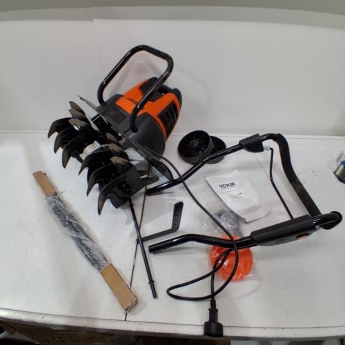 VEVOR CORDED ELECTRIC TILLER/CULTIVATOR - 14" TILLING WIDTH 3.94" TILLING DEPTH - ORANGE/BLACK (MODEL: TLEG09BU)) image 3