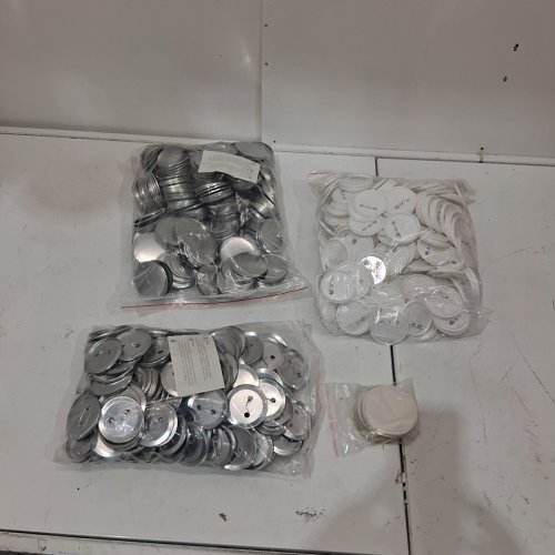 500PC DIY BUTTON PARTS - 2.25" - SILVER/WHITE (MODEL: D58-250S+250J) image 2