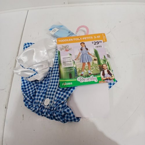 3PC TODDLER RUBIES WIZARD OF OZ DOROTHY COSTUME - 3-4T - BLUE AND WHITE image 2