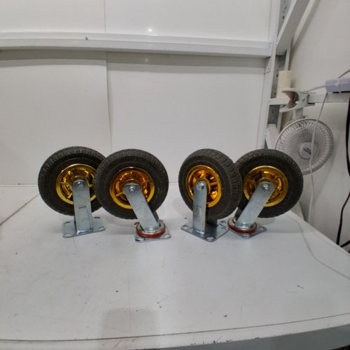 4PC BBTEQEKN HEAVY DUTY SWIVEL CASTER WHEELS - 8" - GREY/GOLD image 3