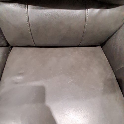 PROSPERA HOME ARNER TOP GRAIN LEATHER POWER RECLINIGN LOVESEAT - GREY (MODEL: 1894488) image 4