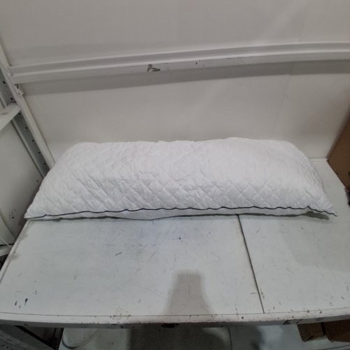 QUILTED BODY PILLOW - 48" X 18" - WHITE image 2