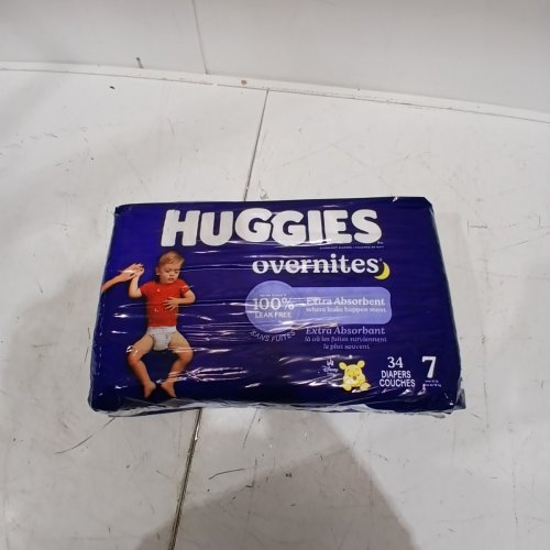 34PK HUGGIES OVERNITES DISPOSABLE DIAPERS - SIZE 7 - WINNIE THE POOH image 2