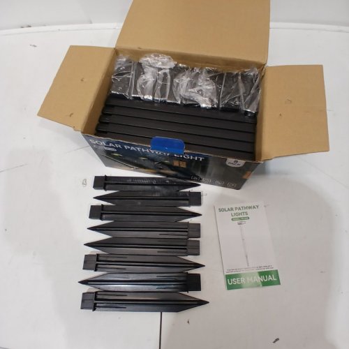 8PK KOOPER PREMIUM OUTDOOR SOLAR-POWERED PATHWAY LIGHTS WITH LARGE LED LENS, 2 LIGHT MODES - BLACK (MODEL: TPL068) image 2