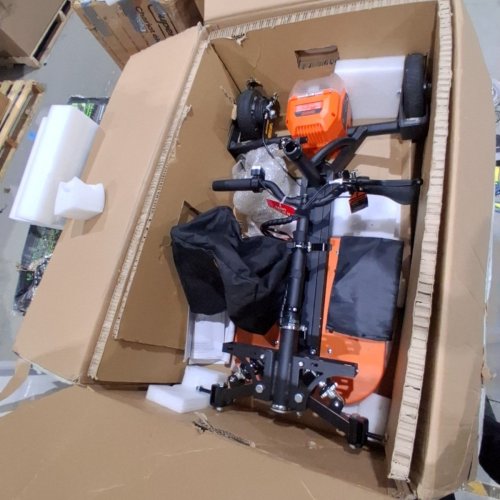 SUPERHANDY LIGHTWEIGHT FOLDABLE BATTERY POWERED 4-WHEEL MOBILITY SCOOTER - 330LB MAX LOAD - 48V - BLACK / ORANGE (MODEL: GCAT040) image 3