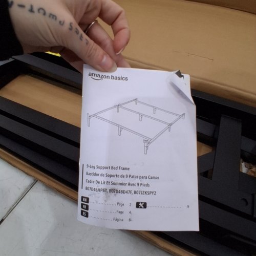 AMAZON BASICS 9-LEG SUPPORT METAL BED FRAME - QUEEN 7"- BLACK (MODEL: B07D4BD47F) image 4