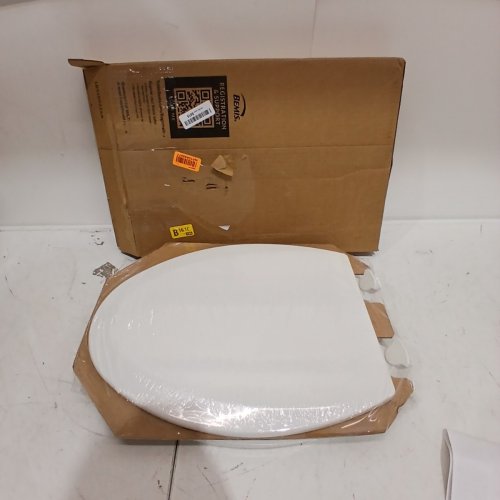 BEMIS ELONGATED PLASTIC CLOSED FRONT TOILET SEAT - 18" - WHITE image 3