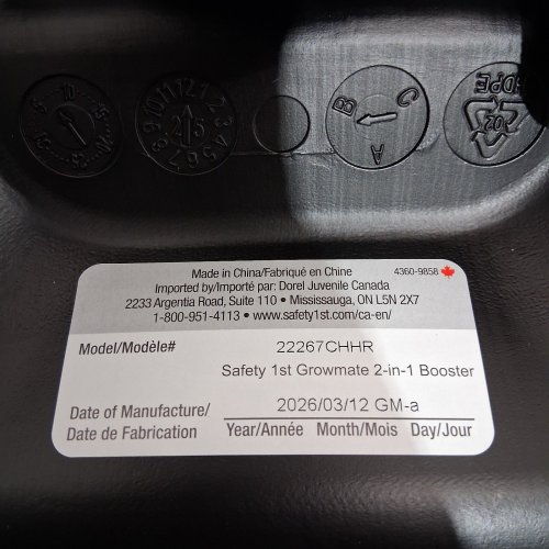 SAFETY 1ST GROWMATE 2-IN-1 BELT-POSITIONING BOOSTER CAR SEAT - 40–100LBS - HEXAGON HORIZON BLACK (MODEL: 22267CHHR) image 2