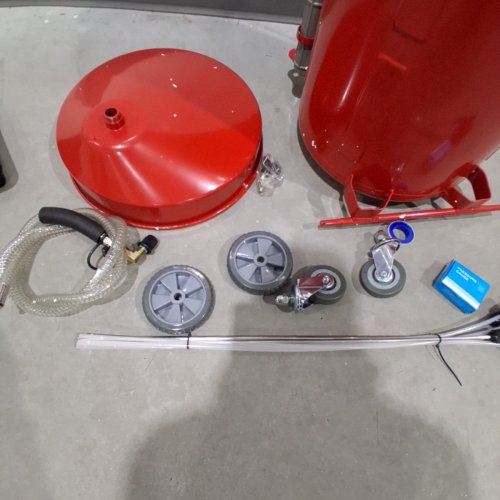 VEVOR UPRIGHT OIL DRAIN TANK - 21 GAL / 79.5 L - RED (MODEL: FF-6294) image 4
