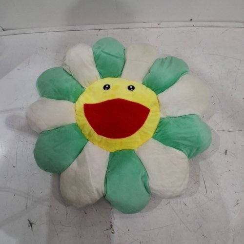 PLUSH REVERSIBLE SUNFLOWER THROW PILLOW - 17" - WHITE/GREEN/YELLOW image 2