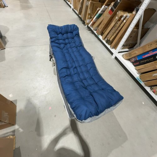 SPORTNEER FOLDING CAMPING COT WITH MATTRESS - 74" X 28" - BLUE/GREY (MODEL: FCC-01) image 2