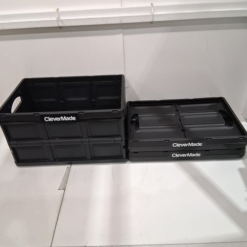 3PK CLEVERMADE CLEVERCRATES COLLAPSIBLE STORAGE BIN - BLACK image 2