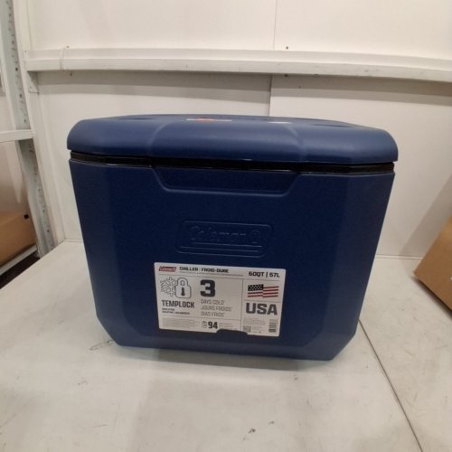 COLEMAN CHILLER COOLER WITH WHEELS - 60QT/57L - DARK BLUE/BLACK (MODEL: 2231508) image 2