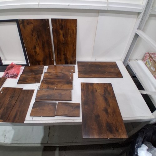 HOOBRO END TABLE WITH 2 DRAWERS AND OPEN STORAGE SHELF - 18.9" X 11.8" X 24" - RUSTIC BROWN/BLACK (MODEL: BF548BZ01G2) image 4