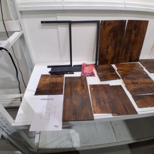 HOOBRO END TABLE WITH 2 DRAWERS AND OPEN STORAGE SHELF - 18.9" X 11.8" X 24" - RUSTIC BROWN/BLACK (MODEL: BF548BZ01G2) image 5