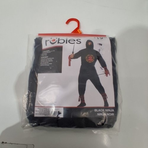 4PC MEN'S RUBIES BLACK NINJA WARRIOR COSTUME - MEDIUM - BLACK (STANDARD) image 2