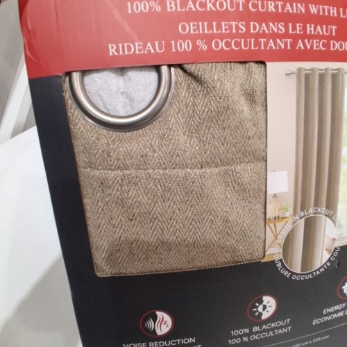(2 PANEL) BEAUTYREST GROMMET TOP BLACKOUT CURTAIN WITH LINER - 52" X 90" - BROWN (MODEL: 6699105) image 3