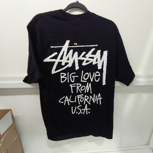 MEN'S STUSSY BIG LOVE GRAPHIC SHORT SLEEVE T-SHIRT - MEDIUM - BLACK image 4