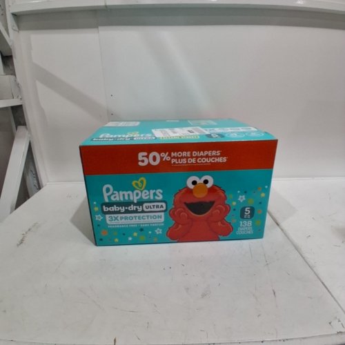 138PK PAMPERS BABY DRY ULTRA DIAPERS - SIZE 5 - ELMO SESAME STREET image 2