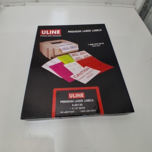 100PK ULINE PREMIUM LASER LABELS - 1" X 1/2" - WHITE (MODEL: S-20130) image 4