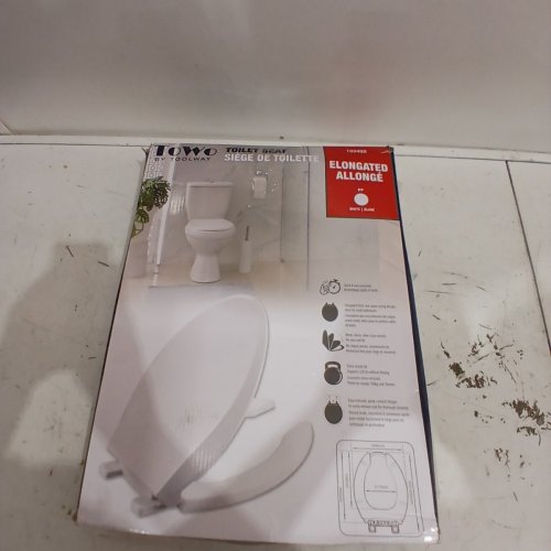 TOWO ELONGATED OPEN FRONT TOILET SEAT- 18.11" -WHITE (MODEL: 180498) image 4