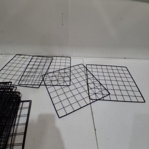 18PK DIY GRID PHOTO IRON WALL ART DISPLAY ORGANIZER - 12" EACH - BLACK image 3