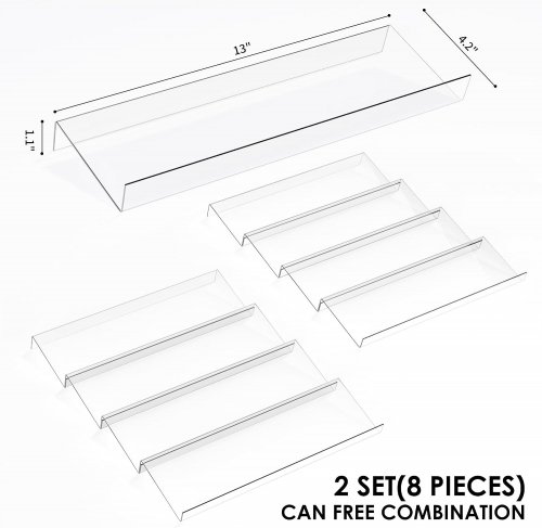 8PK ACRYLIC SPICE DRAWER ORGANIZER RACKS - 13" - CLEAR image 2