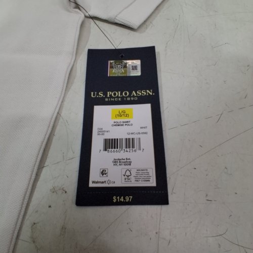 WOMEN'S U.S. POLO ASSN. SHORT SLEEVE POLO SHIRT - LARGE (10-12) - WHITE image 3