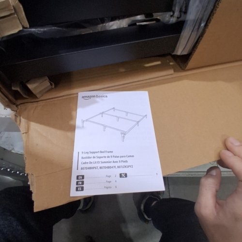 AMAZONBASICS 9-LEG SUPPORT METAL BED FRAME - STRONG SUPPORT FOR BOX SPRING AND MATTRESS SET - KING - BLACK (MODEL: B07JZKSPY2)) image 3