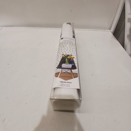 ROOMMATES PEEL AND STICK WALLPAPER - 20.5" X 16.5FT - WHITE WITH BLACK DOTS image 2