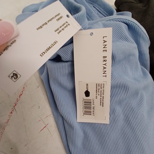 2PC LANE BRYANT RIBBED TANK TOPS -1X- BLUE/GREY image 2