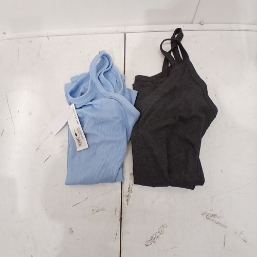 2PC LANE BRYANT RIBBED TANK TOPS -1X- BLUE/GREY image 3