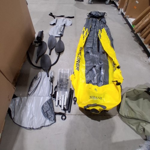 INTEX EXPLORER K2 INFLATABLE KAYAK SET WITH ALUMINUM OARS AND PUMP - 86" - 2-PERSON - 400LB MAX - YELLOW/GREY (MODEL: 68307EP) image 2