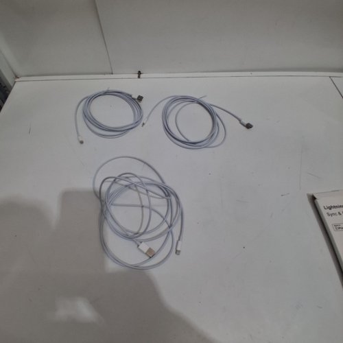 3PK USB A TO lightning CHARGER CABLES - 10FT EACH - WHITE image 2
