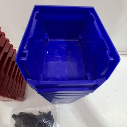 24PK VEVOR PLASTIC STORAGE BINS - 5" X 4" X 3" - BLUE/RED - (MODEL:V1) image 3