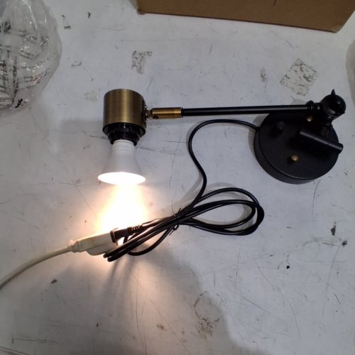 UNBRANDED PLUG IN DIMMABLE HARD WIRED WALL LIGHT FOR INDOOR USE - 9" - BLACK/GOLD image 2
