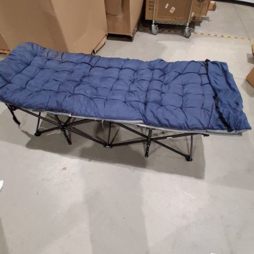 SPORTNEER FOLDING CAMPING COT WITH MATTRESS - 450LBS - BLUE/GREY (MODEL: Y21-80601-05) image 2