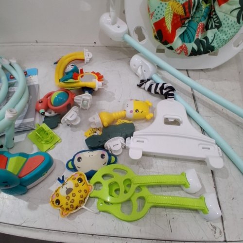 FISHER-PRICE JUMPEROO INTERACTIVE BOUNCER BABY ACTIVITY CENTER - JUMPING JUNGLE/MINT BLUE/GREEN (MODEL: HJC37-9564) image 5